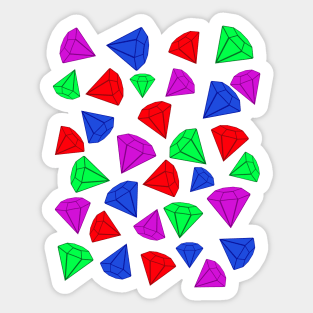 Colorful Gems (White) Sticker